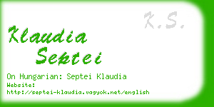 klaudia septei business card
